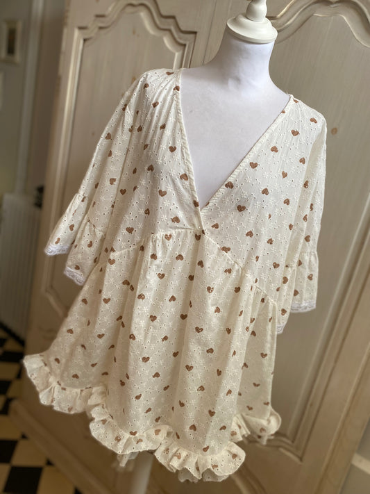 Tunique Cœur couleur taupe du 44 au 52
