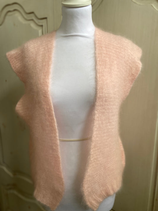 Gilet Suprême de Mohair Rose