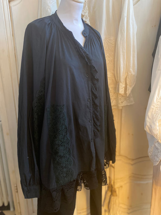 Blouse Bohème noir convient du 42 au 52