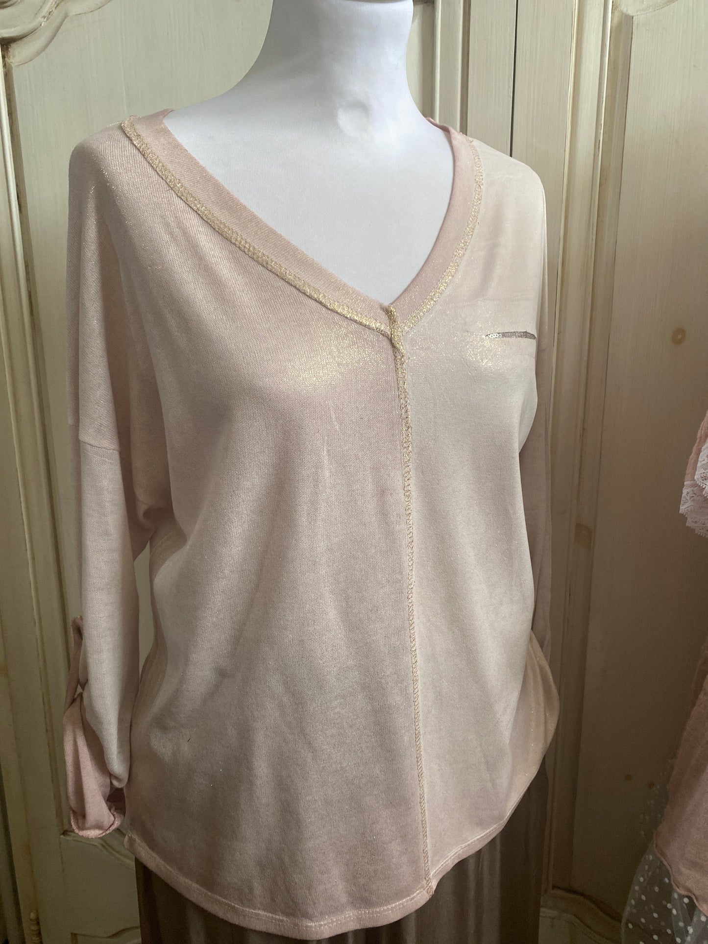🌟 -50% T-shirt Rose lamée du 38 au 46