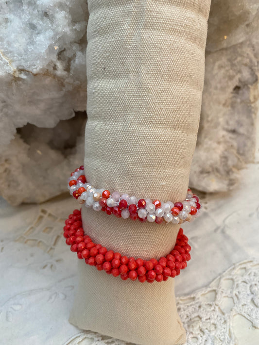 Bracelet torsadé duo Corail