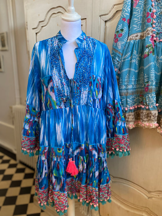 Tunique Isaïa bleu indigo convient du 40 au 46