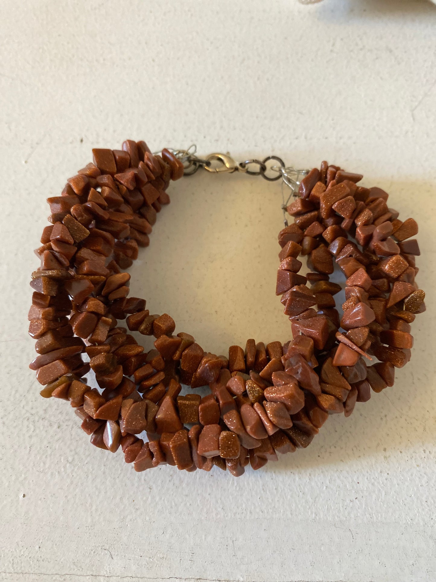 Bracelet multi rangs pierre de Soleil poignets large