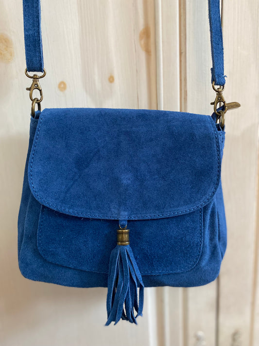 Besace croûte de cuir jeans