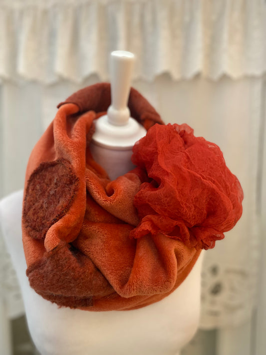 Snood pilou velours froufrou